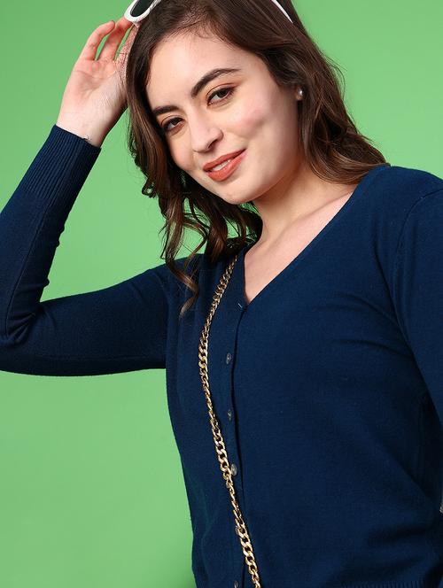 women solid long sleeve cardigan - 22082884 - Very Small Image - 1