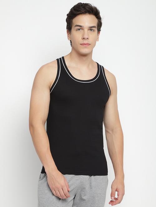 black 100% cotton vest - 22083207 - Very Small Image - 1