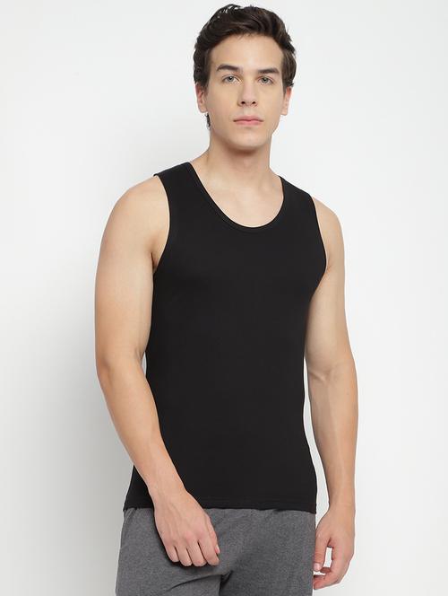 black 100% cotton vest - 22083210 - Very Small Image - 1
