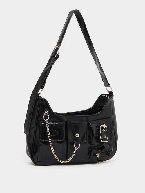 women black solid handbag - 22083468 - Very Small Image - 1