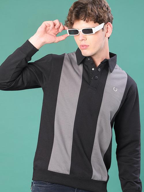 men color block long sleeve regular fit sweatshirt - 22083884 - Very Small Image - 1