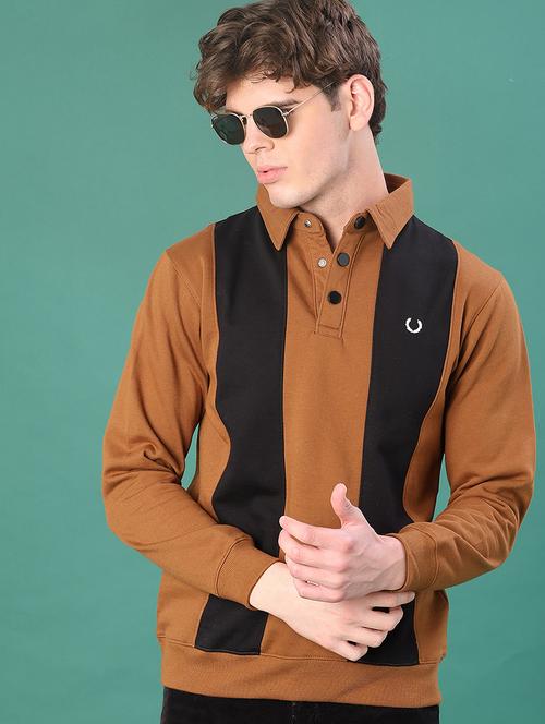 men color block long sleeve regular fit sweatshirt - 22083889 - Very Small Image - 1