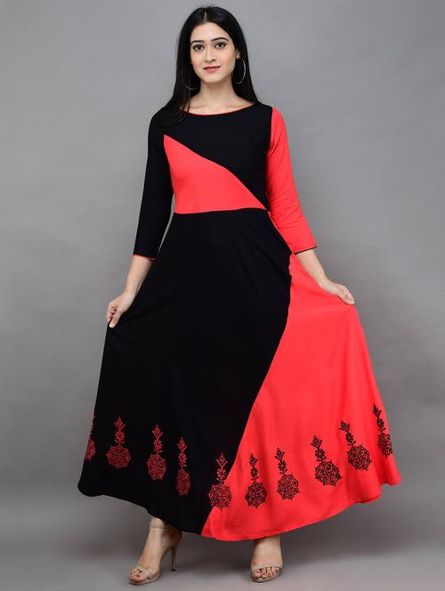women color blocked three quarter sleeve dress - 22084251 - Very Small Image - 1