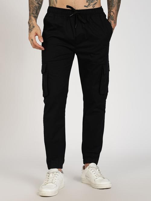 men solid mid rise regular fit jogger - 22084818 - Very Small Image - 1