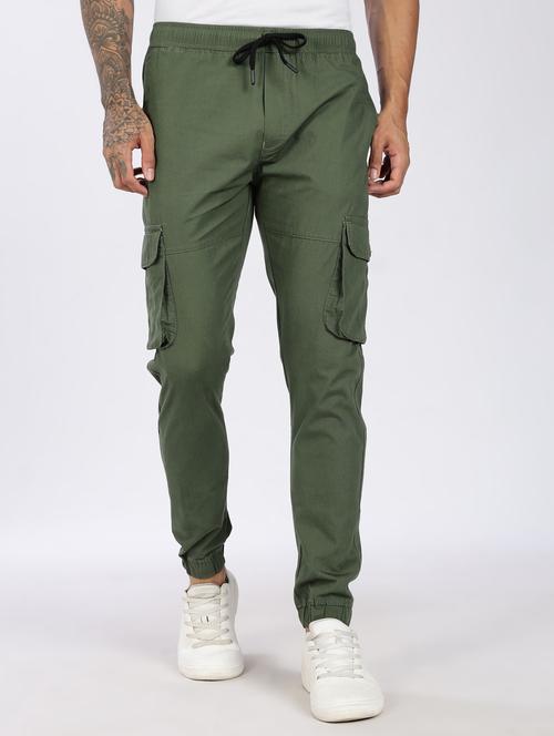 men solid mid rise regular fit jogger - 22084832 - Very Small Image - 1