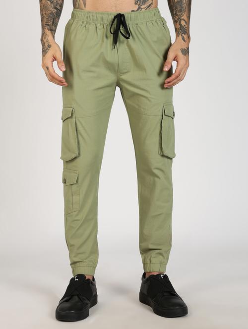 men solid mid rise regular fit jogger - 22084833 - Very Small Image - 1