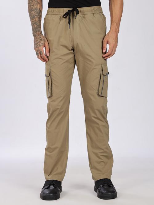 men solid mid rise regular fit cargo - 22084860 - Very Small Image - 1