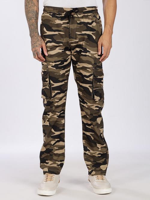 men camouflage mid rise chinos casual trouser - 22085072 - Very Small Image - 1