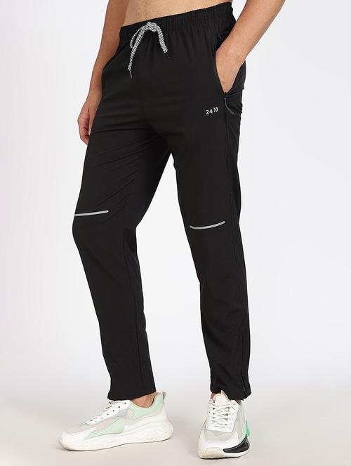 men solid mid rise full length track pant - 22085090 - Very Small Image - 1