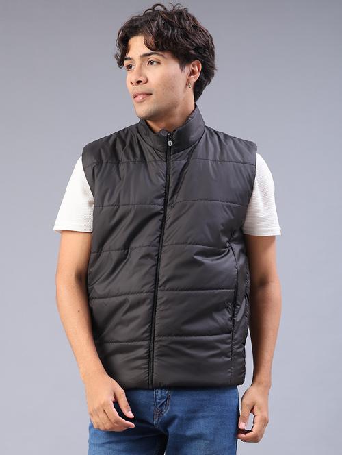 men solid sleeveless lightweight puffer jacket - 22085320 - Very Small Image - 1
