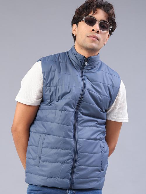 men solid sleeveless lightweight puffer jacket - 22085321 - Very Small Image - 1