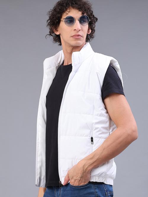 men solid sleeveless lightweight puffer jacket - 22085322 - Very Small Image - 1