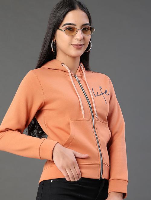 women typographic long sleeve hooded sweatshirt - 22085758 - Very Small Image - 1