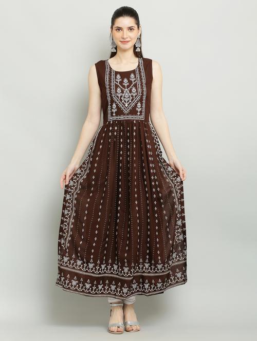 women printed sleeveless a-line kurta - 22085960 - Very Small Image - 1