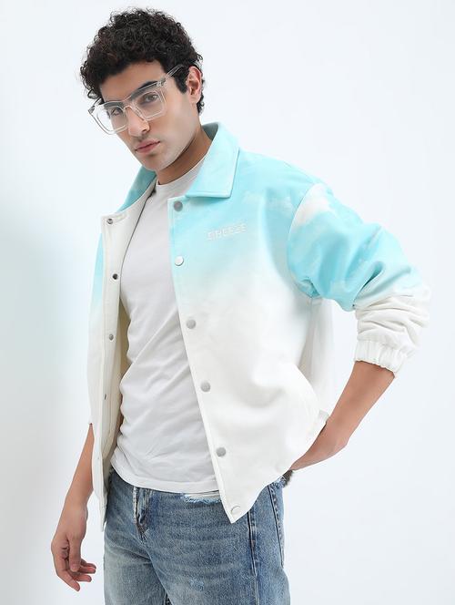 men ombre printed long sleeve casual jacket - 22085964 - Very Small Image - 1