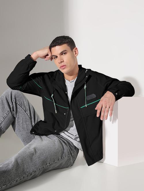 men solid long sleeve hooded casual jacket - 22085970 - Very Small Image - 1