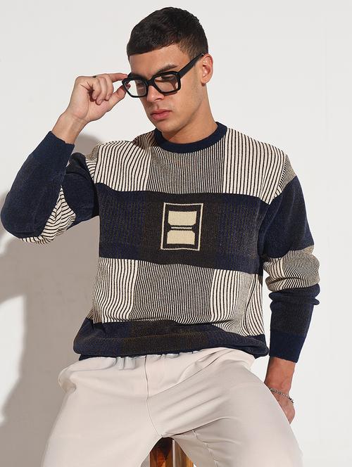 men striped long sleeve regular fit pullover - 22086041 - Very Small Image - 1