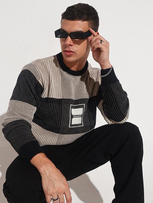 men striped long sleeve regular fit pullover - 22086042 - Very Small Image - 1