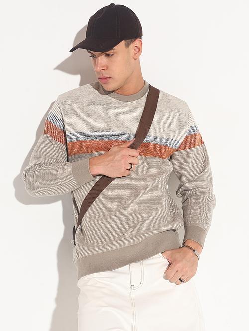 men striped long sleeve regular fit pullover - 22086043 - Very Small Image - 1