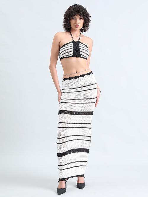 women self designed crocchet top and skirt co-ord set - 22086295 - Very Small Image - 1