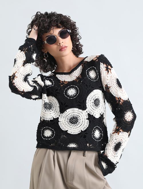 women self designed long sleeve pullover - 22086329 - Very Small Image - 1