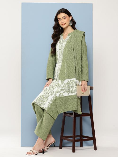 women self design long sleeve kurta pant with dupatta set - 22086507 - Very Small Image - 1