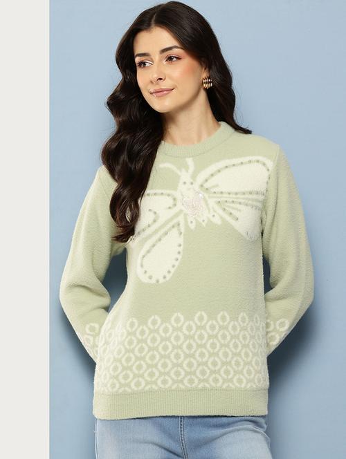 green wool pullover - 22086517 - Very Small Image - 1