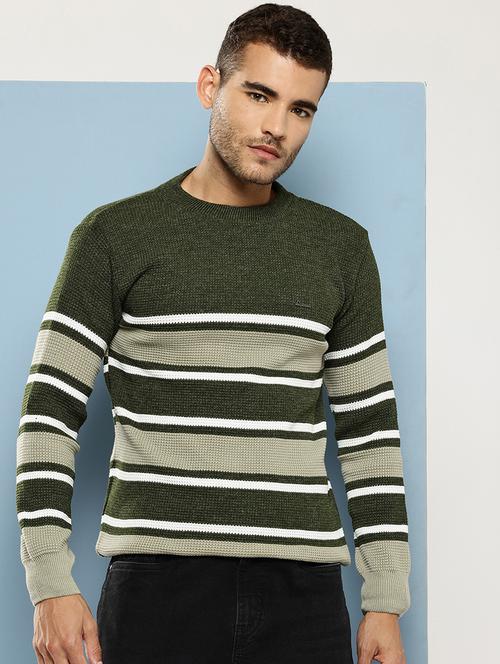 men striped long sleeve regular fit pullover  - 22086573 - Very Small Image - 1