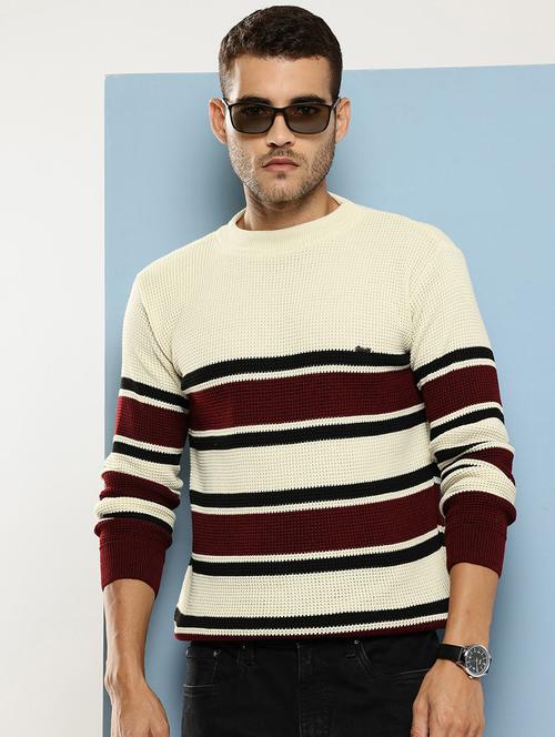 men striped long sleeve regular fit pullover  - 22086574 - Very Small Image - 1