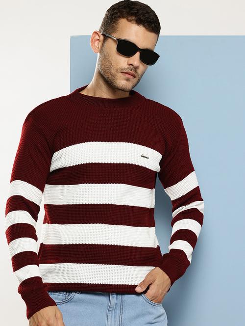 men striped long sleeve regular fit pullover  - 22086579 - Very Small Image - 1