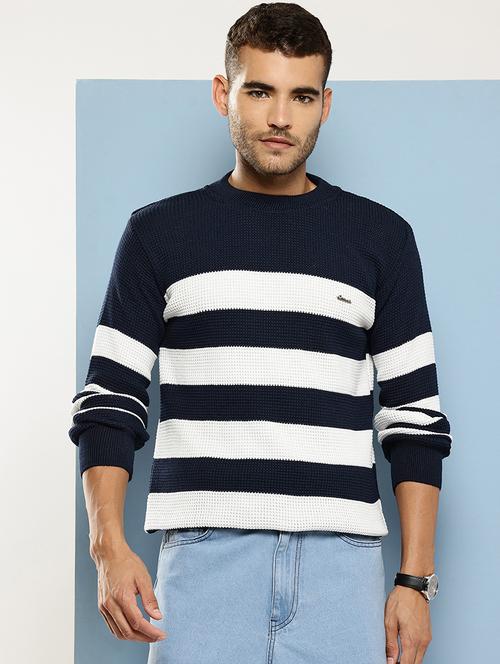 men striped long sleeve regular fit pullover  - 22086581 - Very Small Image - 1