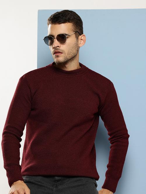 men self design long sleeve regular fit pullover  - 22086599 - Very Small Image - 1