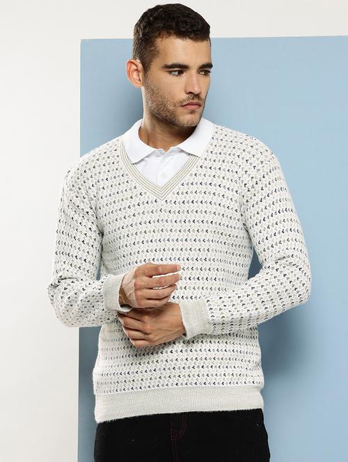 men self design long sleeve regular fit pullover  - 22086615 - Very Small Image - 1