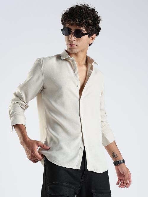 men solid long sleeve slim fit casual shirt - 22086619 - Very Small Image - 1