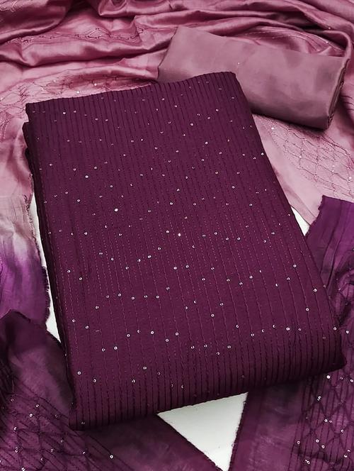 women solid wiith work embroidered unstitched suit set - 22086687 - Very Small Image - 1