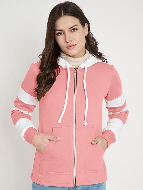 women color blocked long sleeve hooded sweatshirt - 22086963 - Very Small Image - 1