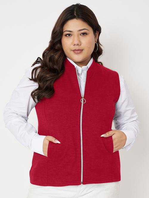 women plus size solid sleeveless jacket - 22087045 - Very Small Image - 1