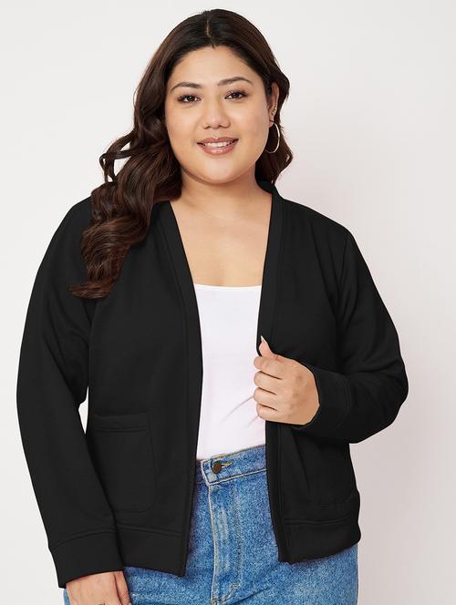 women plus size solid long sleeve jacket shrug - 22087050 - Very Small Image - 1