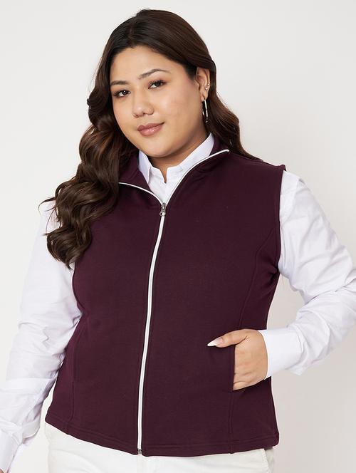 women plus size solid sleeveless jacket - 22087051 - Very Small Image - 1