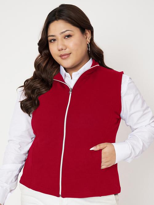 women plus size solid sleeveless jacket - 22087052 - Very Small Image - 1