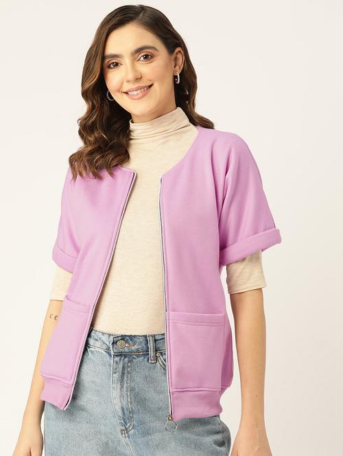 women solid short sleeve jacket - 22087074 - Very Small Image - 1