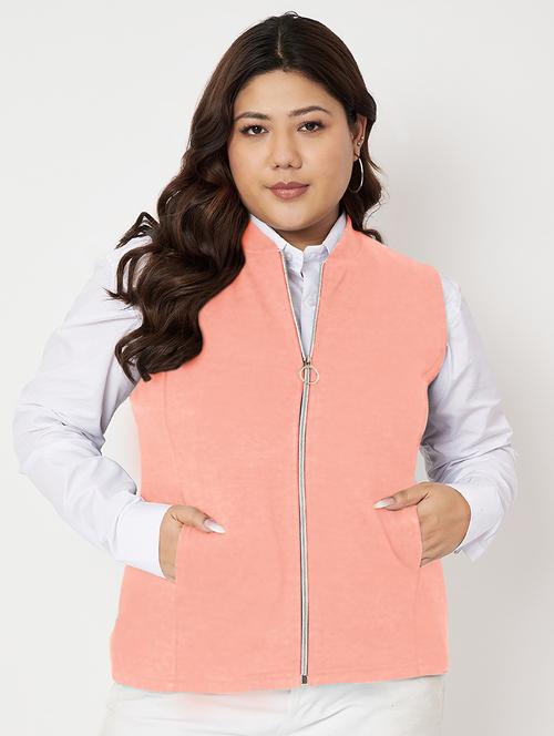 women plus size solid sleeveless jacket - 22087076 - Very Small Image - 1