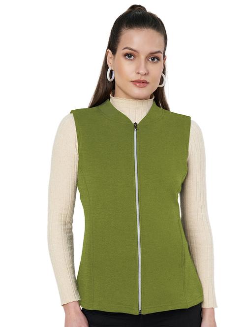 women solid sleeveless jacket - 22087077 - Very Small Image - 1