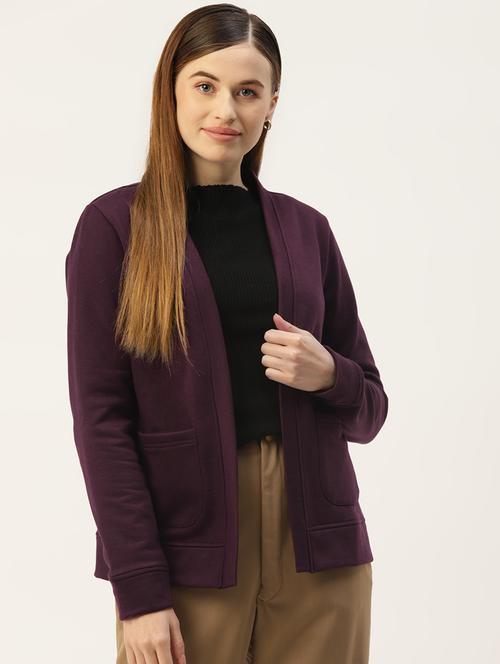 women solid long sleeve shrug - 22087081 - Very Small Image - 1