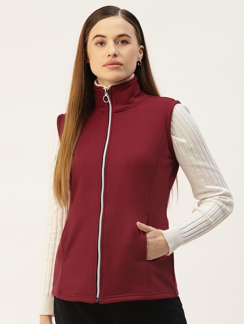 women solid sleeveless jacket - 22087091 - Very Small Image - 1