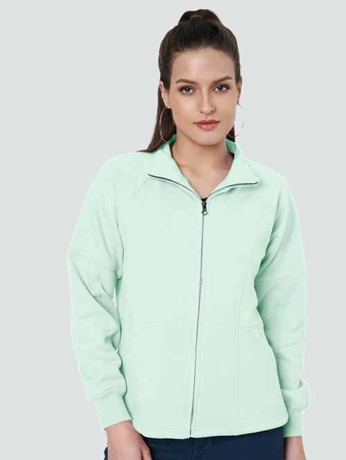 women solid stand collar long sleeve jacket - 22087110 - Very Small Image - 1