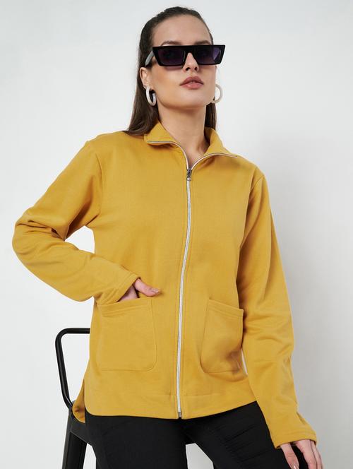 women solid stand collar long sleeve jacket - 22087118 - Very Small Image - 1