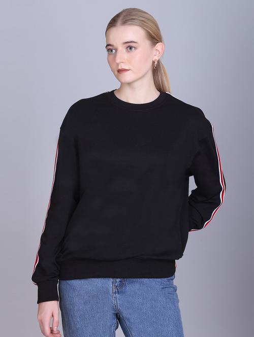 women solid long sleeve round neck sweatshirt - 22087150 - Very Small Image - 1