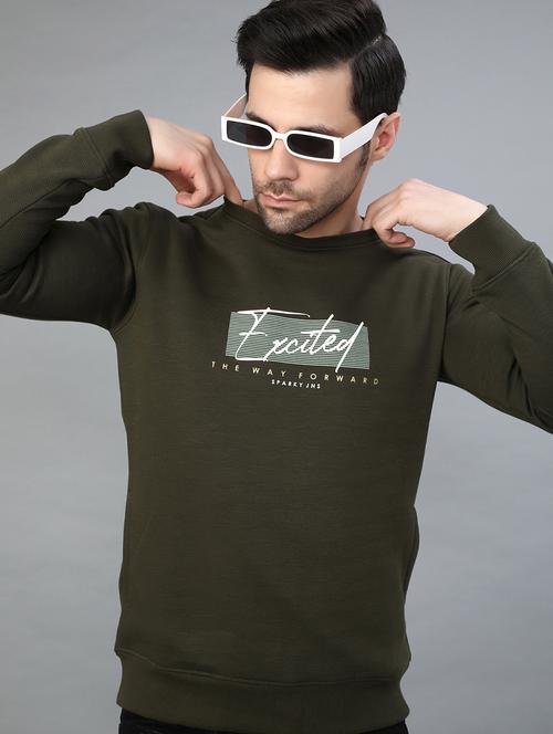 men chest print long sleeve regular fit sweatshirt - 22087518 - Very Small Image - 1