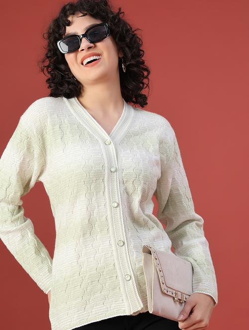 women self design long sleeve cardigan - 22087570 - Very Small Image - 1